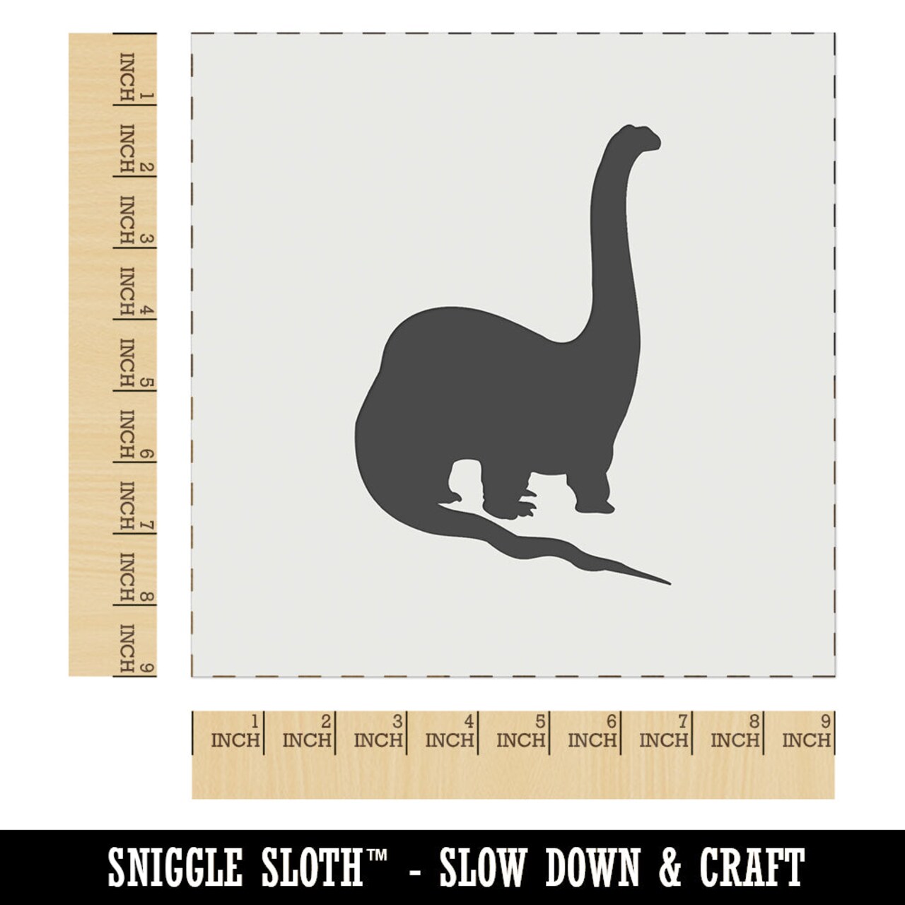 Brachiosaurus Dinosaur Solid Wall Cookie DIY Craft Reusable Stencil
